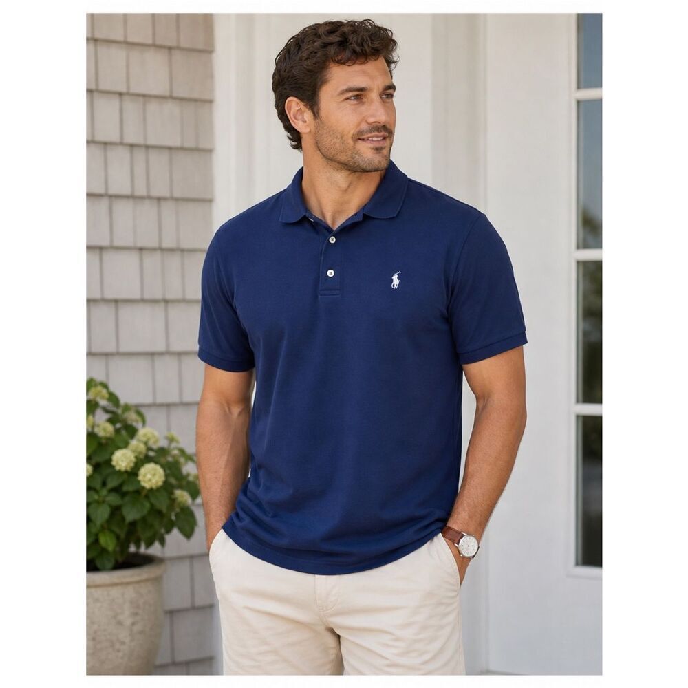 Polo by Ralph Lauren Men's Navy Blue Shirt